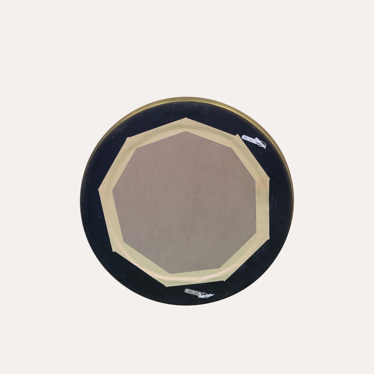 Specchio Rotondo in Legno con Cornice Oro Ø 90 cm