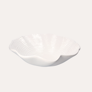 Large white ceramic shell tub H12 Ø40 cm