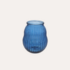 Striped convex cobalt glass vase h.23 x d.20 cm