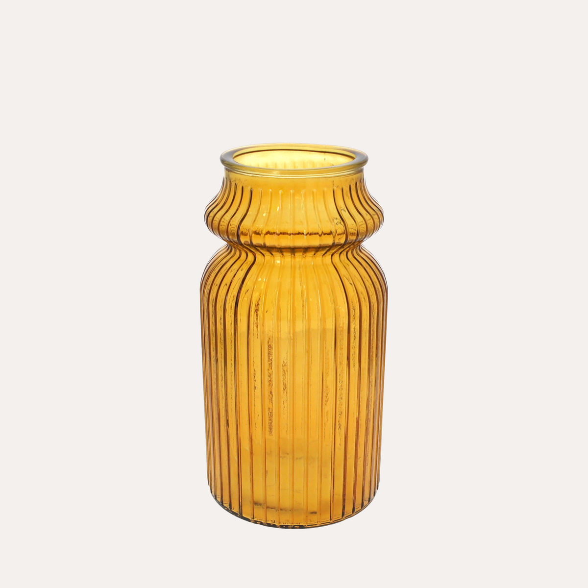 Low Rigato Yellow Glass Vase H29 D14.5