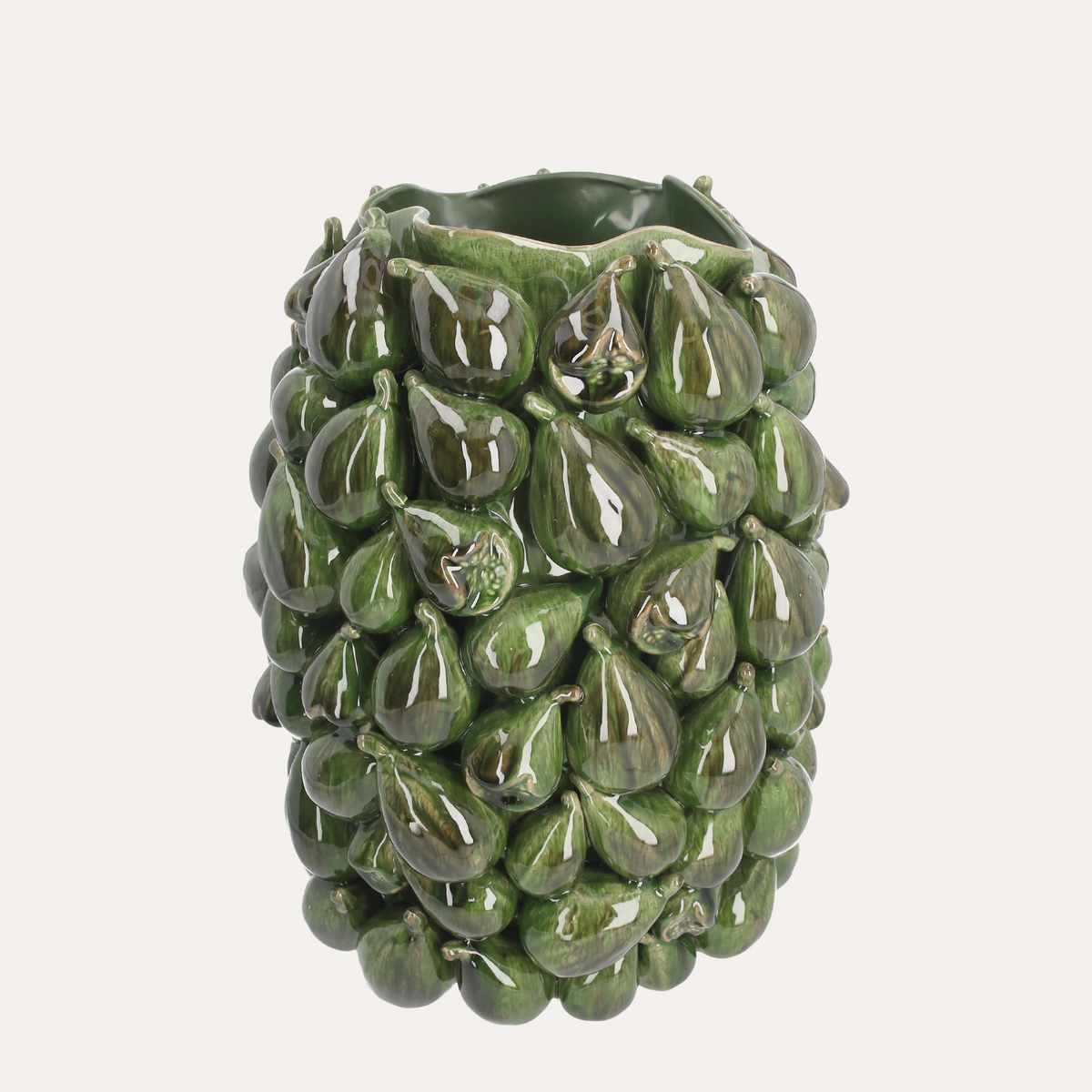 Vaso Fichi in Ceramica Verde Lucido H.43 cm - KeyHome Store