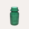 Low Striped Vase in Green Recycled Glass H.29 D.14.5cm