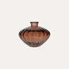 Ovale Vase aus bernsteinfarbenem Recyclingglas, H. 14 cm
