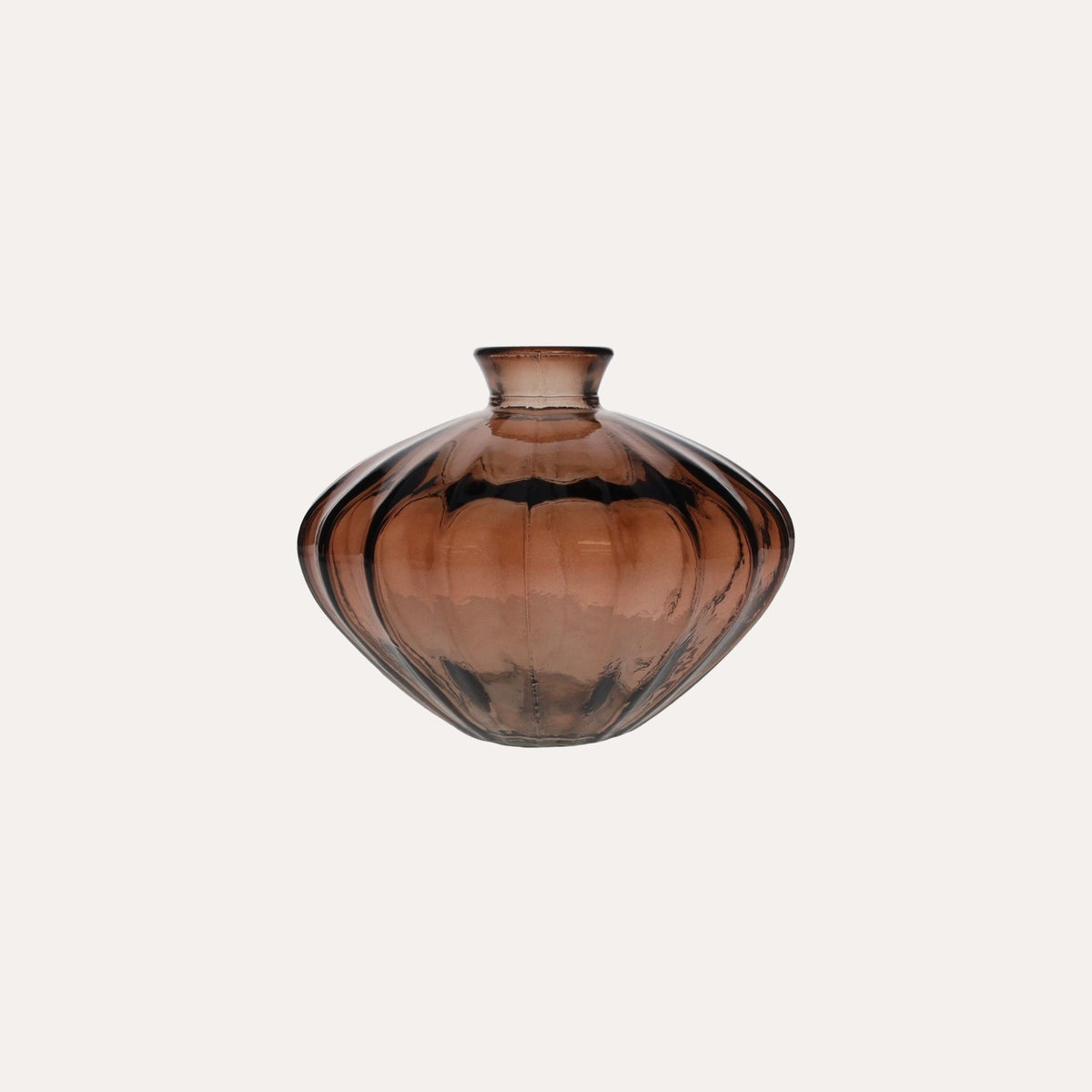 Vaso Oval em Vidro Reciclado Âmbar H.14 cm - KeyHome Store