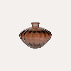 Vaso Ovale in Vetro Riciclato Ambra H.14 cm - KeyHome Store