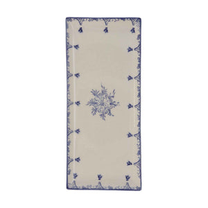 Bandeja Rectangular de Cerámica Azul Estilo Barroco - Elegante para Aperitivos