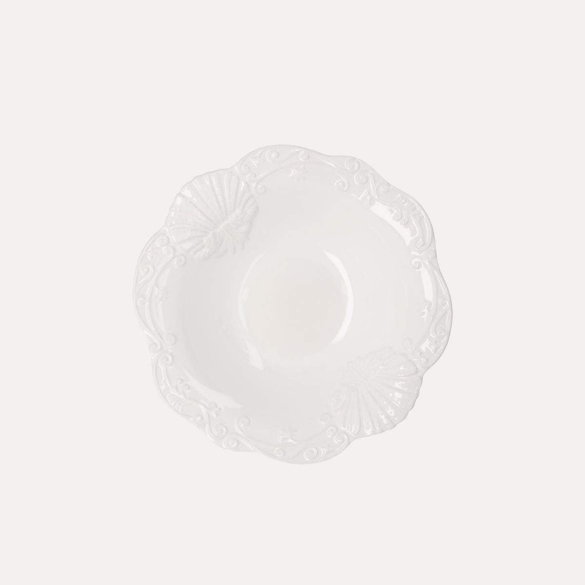 Schale aus weißer Keramikschale Ø35 x H18 cm
