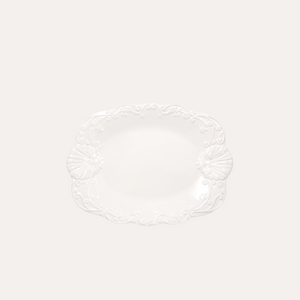 Bandeja Concha Cerámica Blanca 39x30 cm