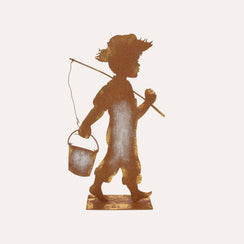 Pescatore in Ferro Corten Marrone Ruggine (51x30x9 cm)