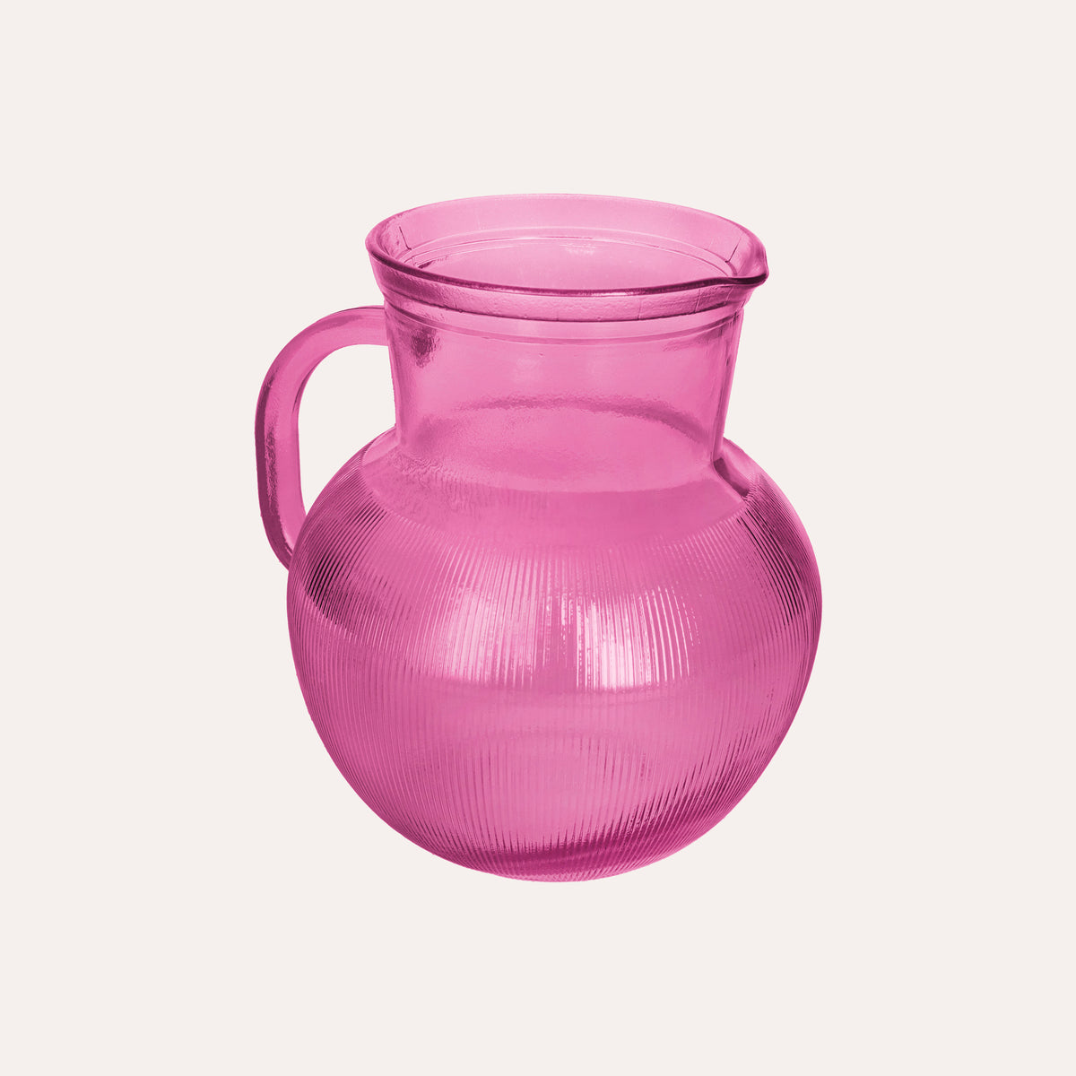 Jarra de sobremesa de vidrio reciclado fucsia Al. 20 cm