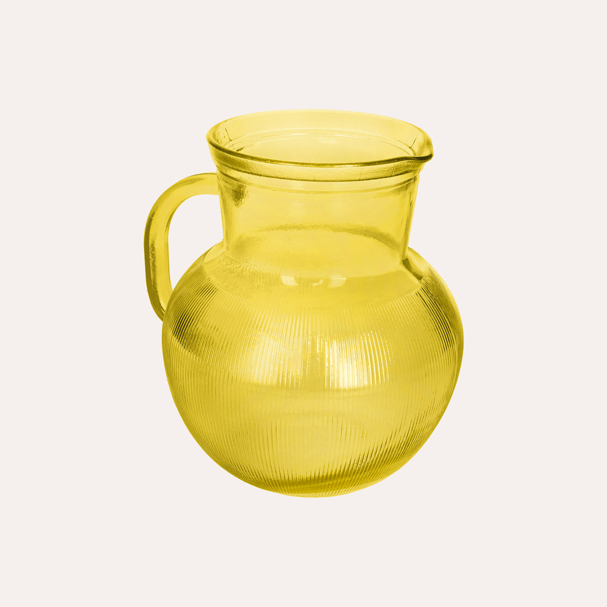 Jarra de mesa de vidrio reciclado amarillo Al. 20 cm