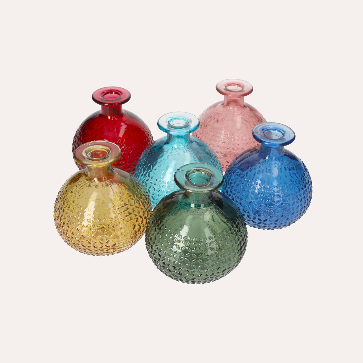 Set of 6 Mini Recycled Glass Flasks
