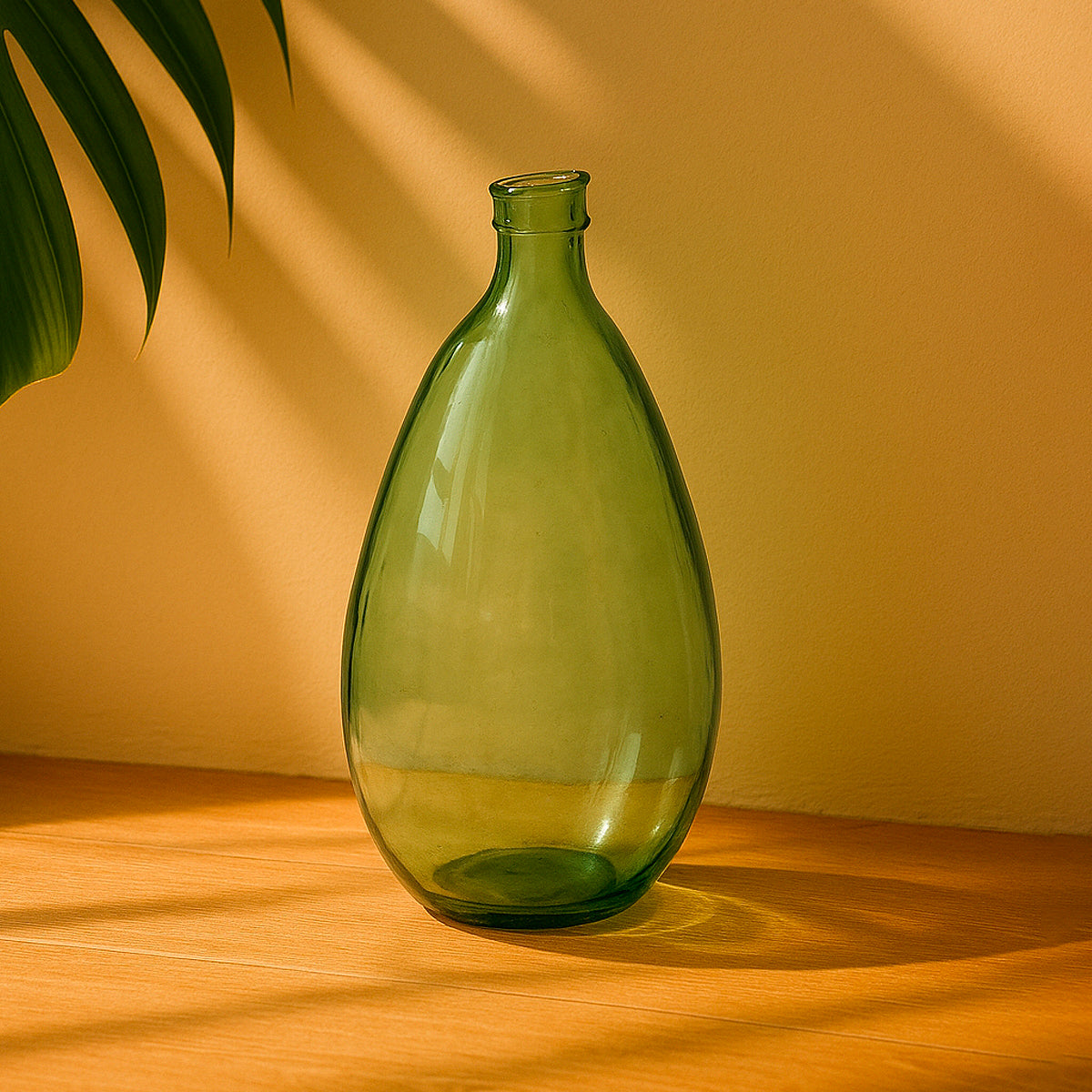 Green Wineskin in Glass