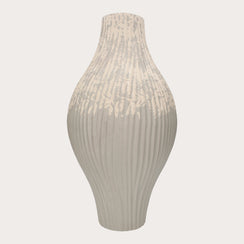 Ceramica vase with white and gray Ribs h.50 cm