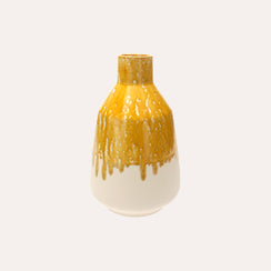 Yellow Ocher Ceramic Amphora Vase H. 28 cm