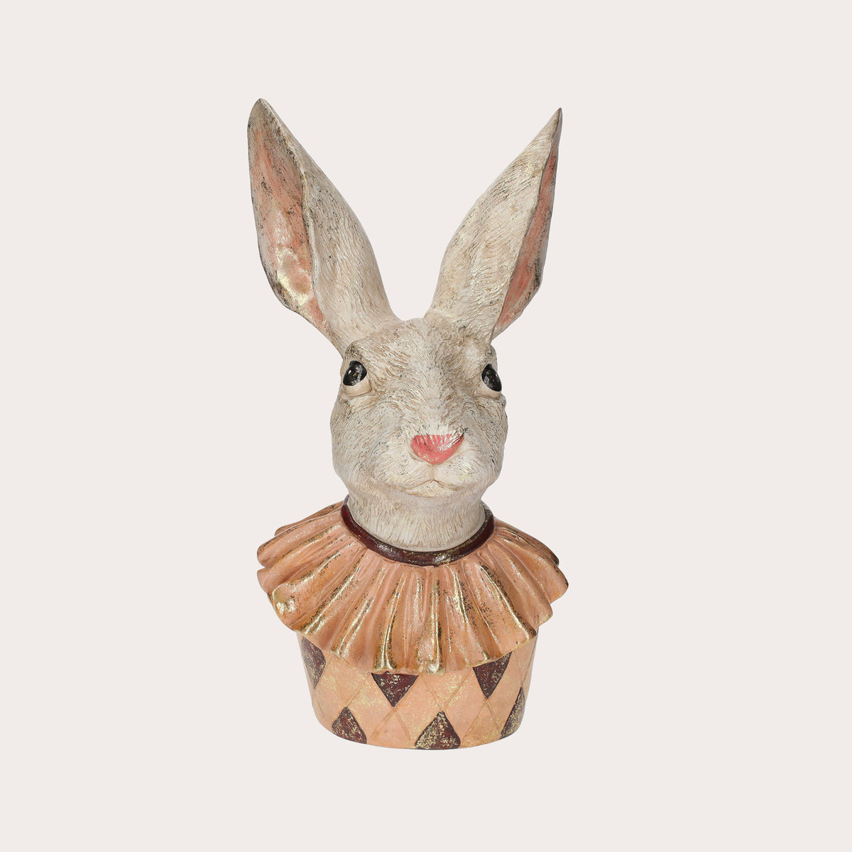 Coniglio in Resina Rosa e Bianca H. 49 cm