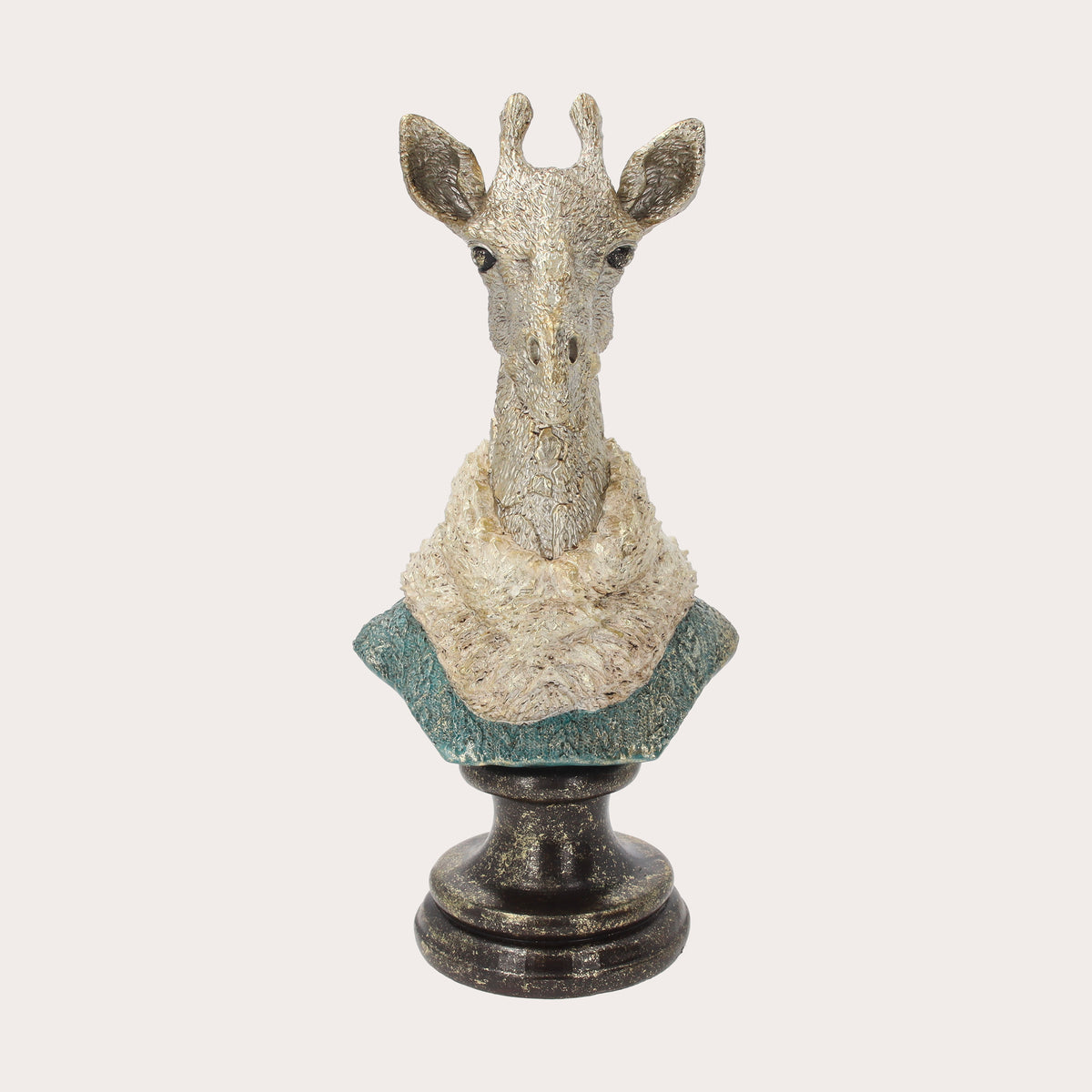 Giraffe Bust in Gold Resin H. 57 cm