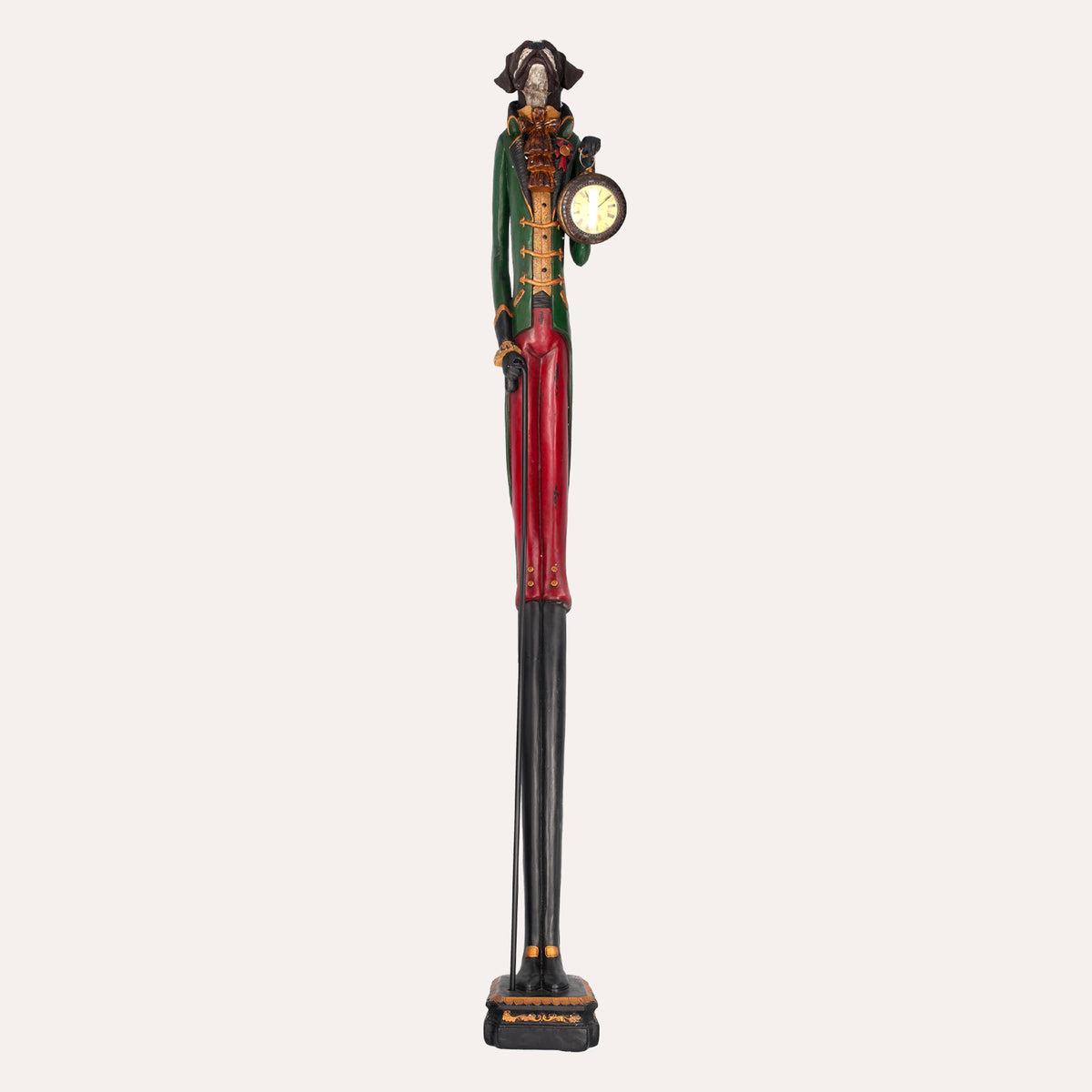 Statua Cane con Orologio in Resina H.143 cm - KeyHome Store