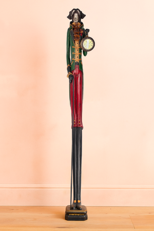 Statua Cane con Orologio in Resina H.143 cm - KeyHome Store