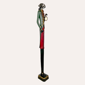 Statua Cane con Orologio in Resina H.143 cm - KeyHome Store