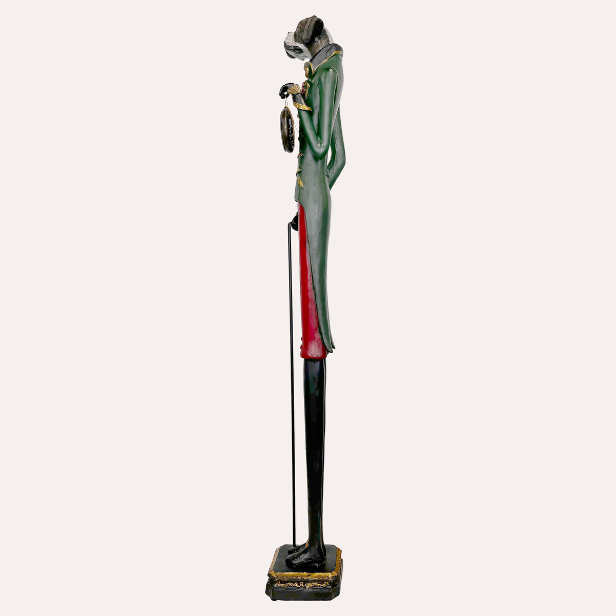 Statua Cane con Orologio in Resina H.143 cm - KeyHome Store