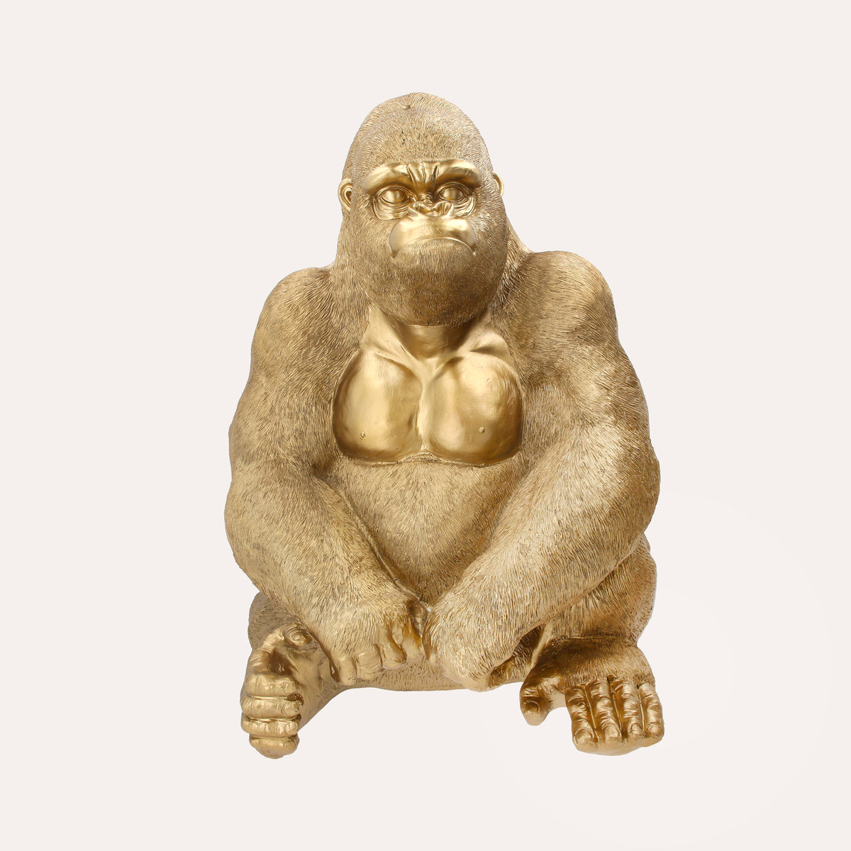 Statua Gorilla in Resina Oro 45x40x58 cm