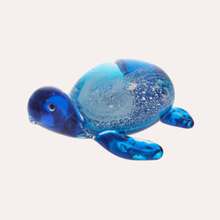 Tartaruga in Vetro Blu 16x14x7cm