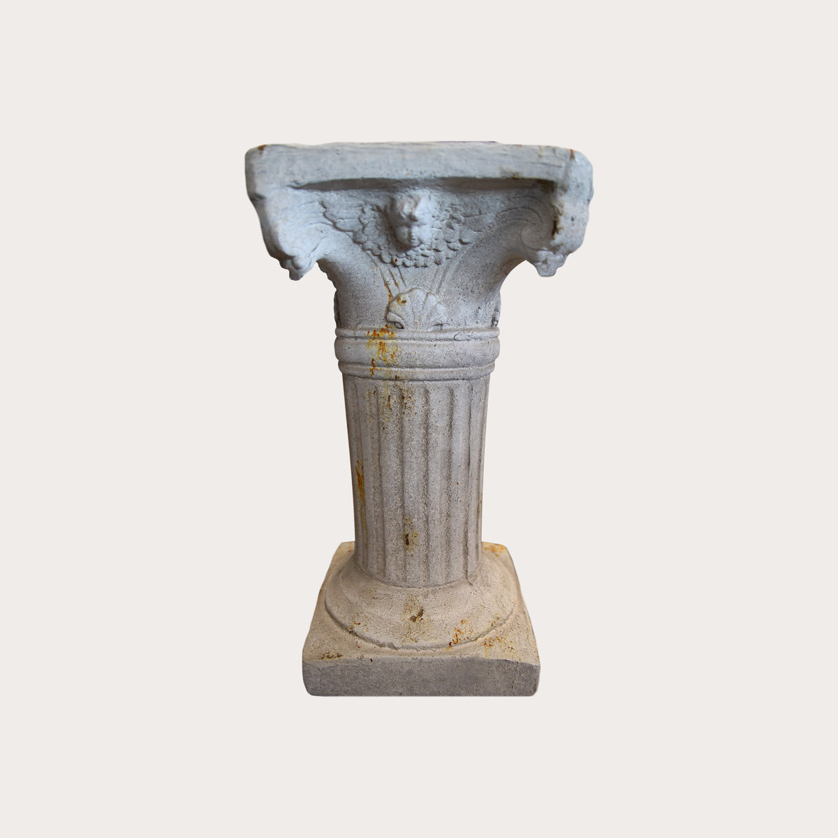 Base Capitello in Resina Bianco Anticato H. 70 cm