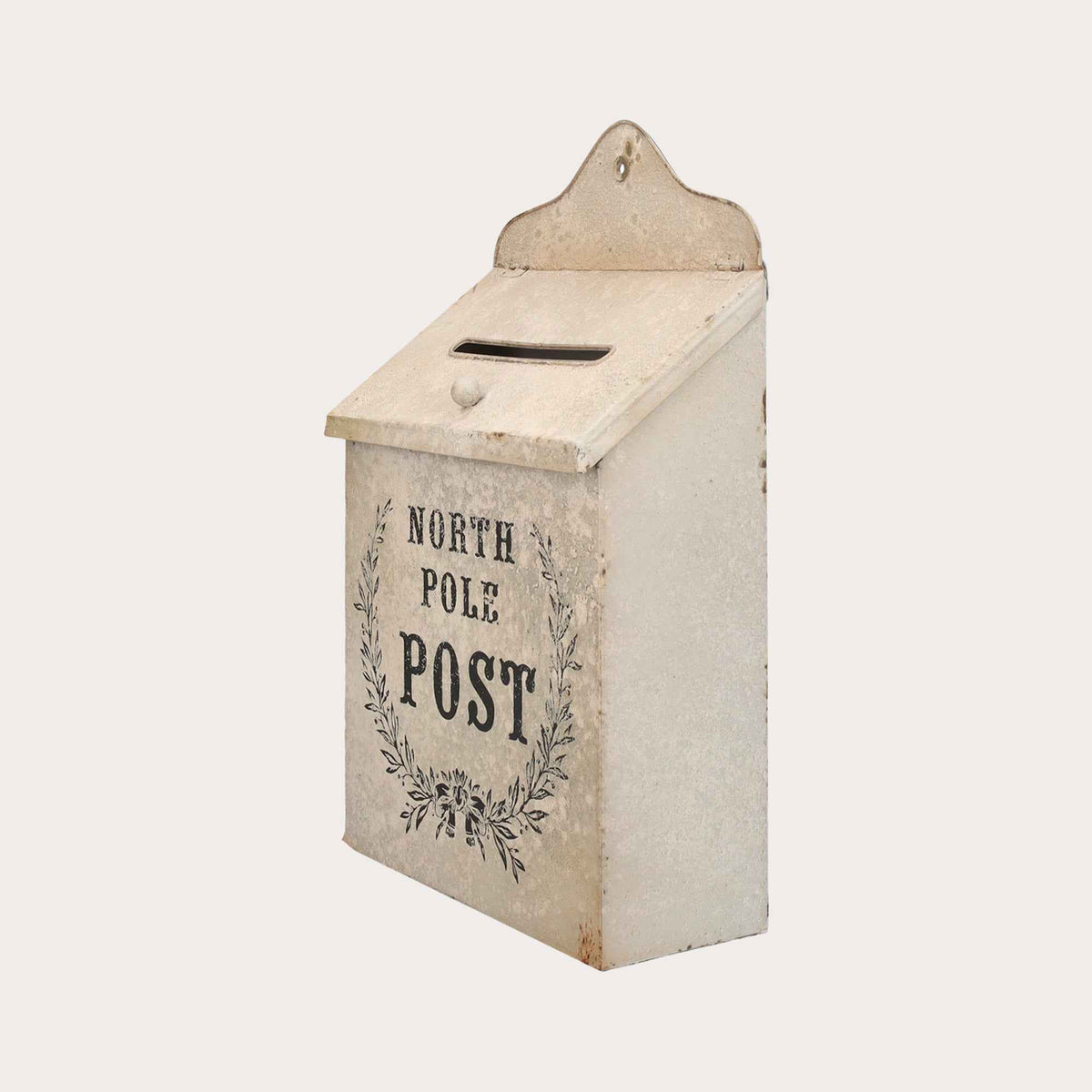 Antiqued White Mailbox for Santa Claus