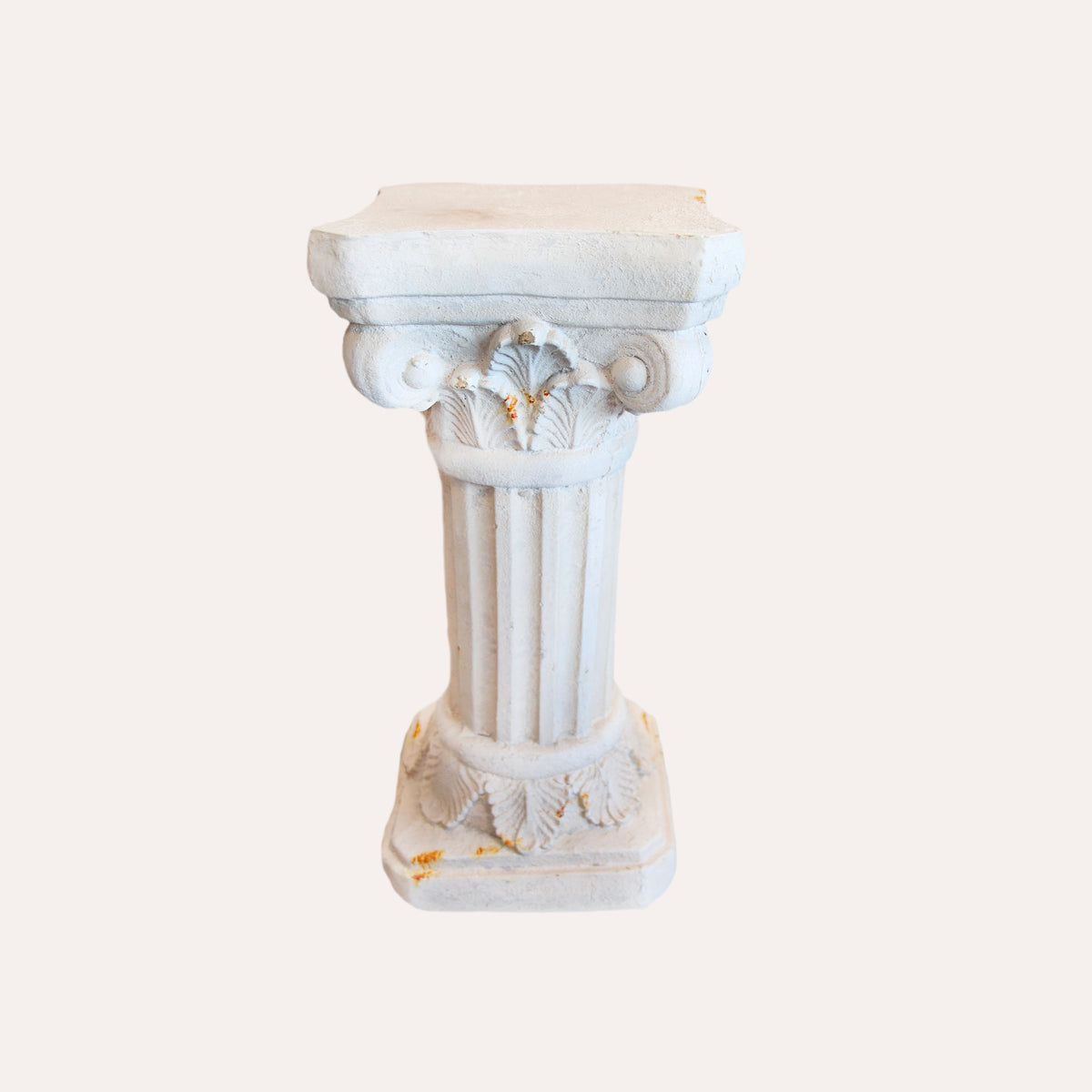 Base Capitello in Resina Bianco Anticato H. 61 cm