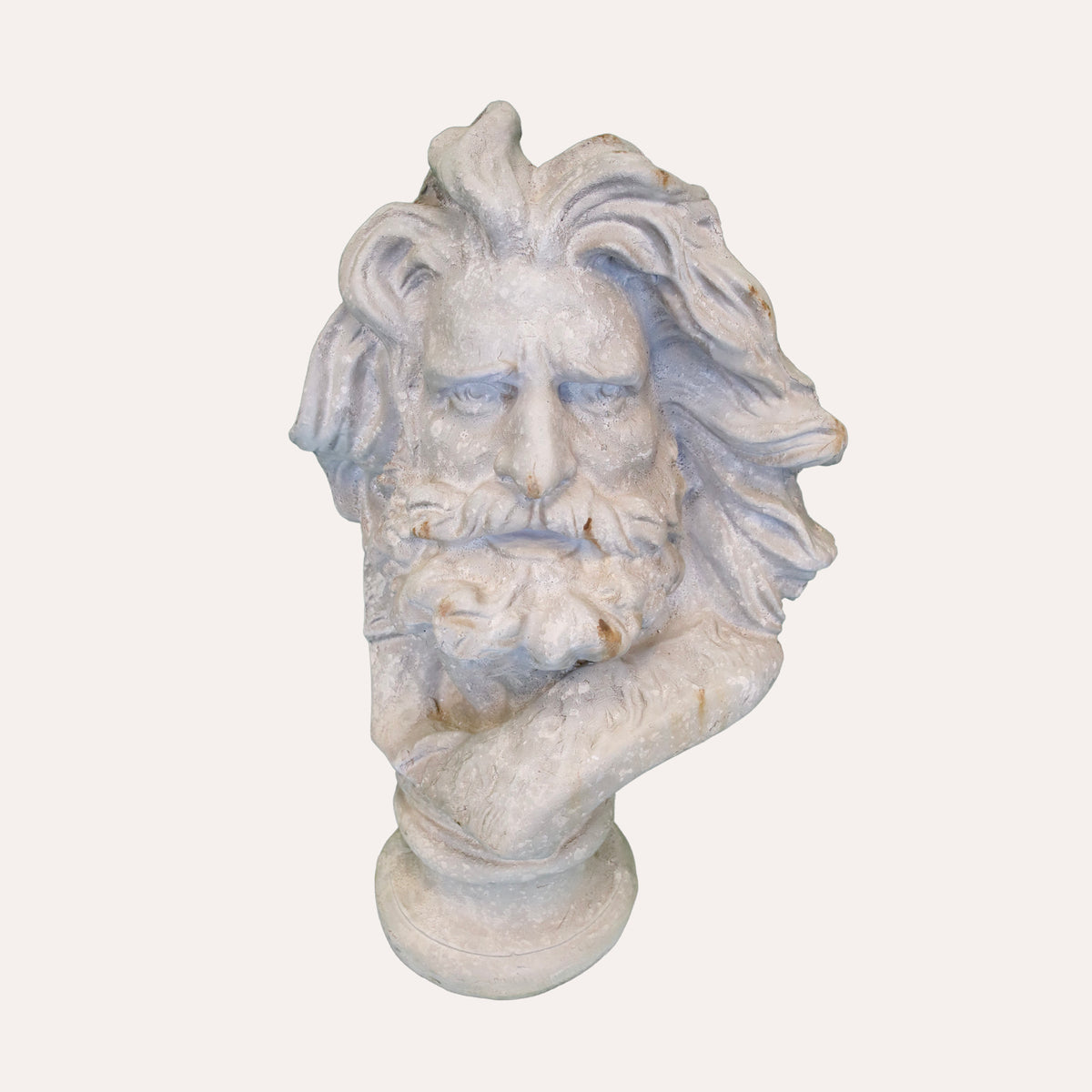Poseidon Bust in White Resin H. 59 cm