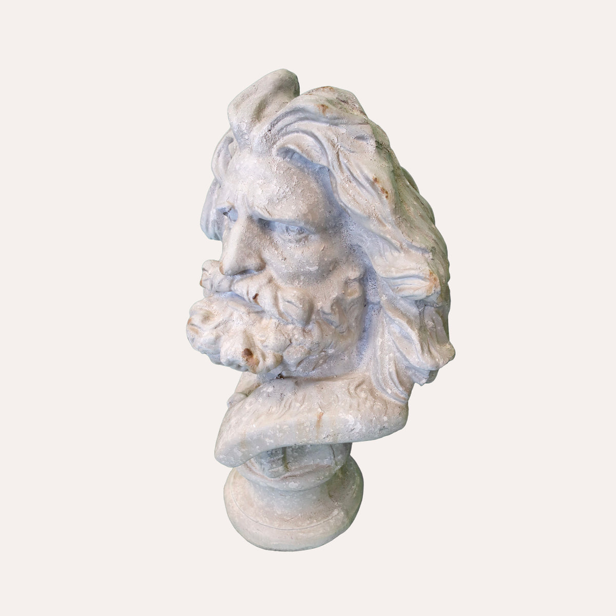 Poseidon Bust in White Resin H. 59 cm