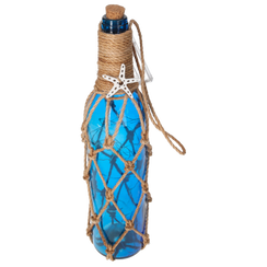 Luminous Blue Glass Bottle with LEDs