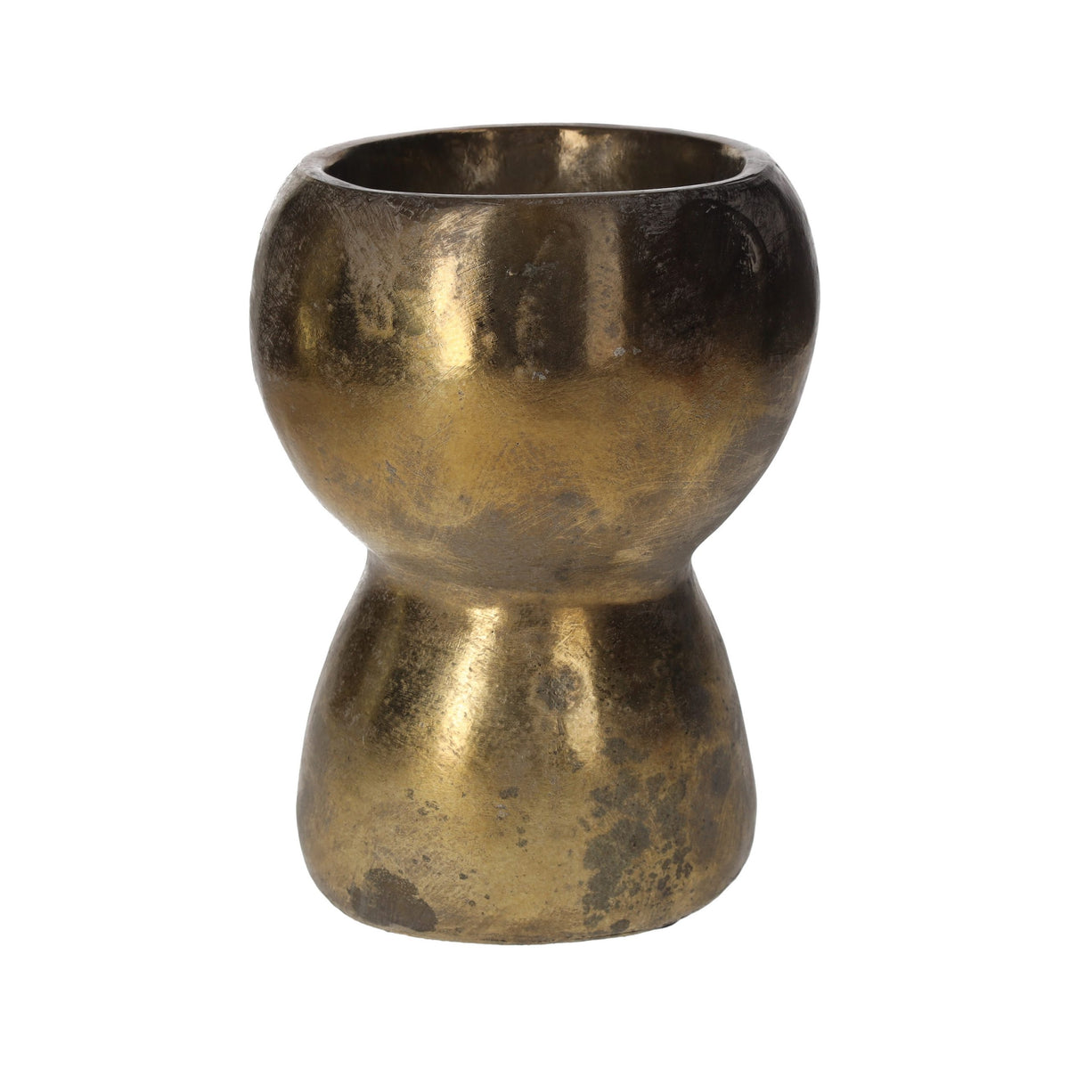 Vaso Testa Grande in Resina Oro Brillante H.30cm - KeyHome Store