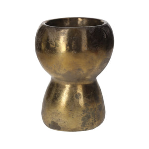 Vaso Testa Grande in Resina Oro Brillante H.30cm - KeyHome Store