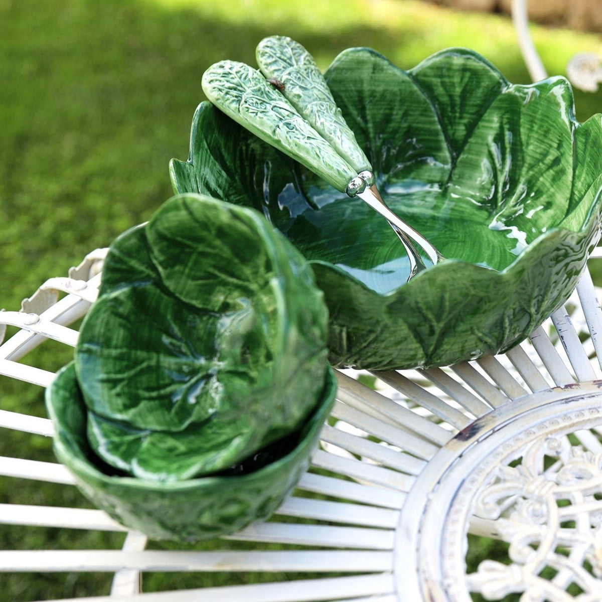 Insalatiera Verza Grande in Ceramica Verde Smeraldo Ø.29 cm - KeyHome Store