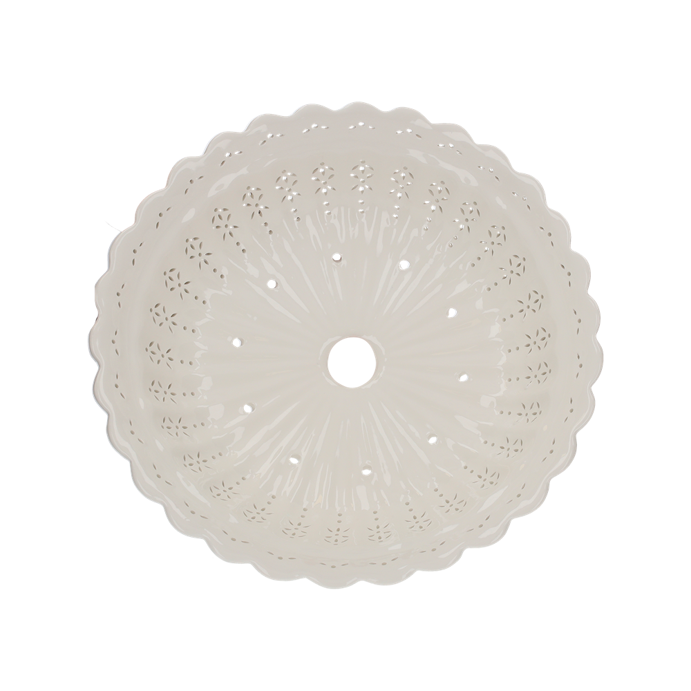 Abat-jour rond 42 cm en céramique blanche perforée