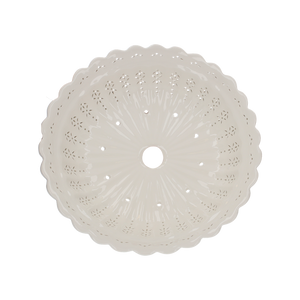 Abat-jour rond 42 cm en céramique blanche perforée