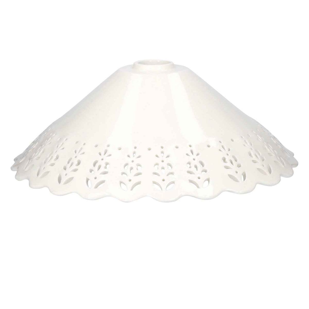 Handcrafted Lampshade in White Ceramic with Openwork d. 40cm