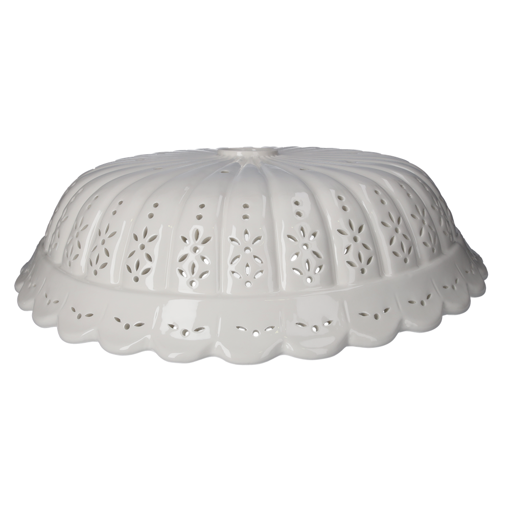 Abat-jour rond 42 cm en céramique blanche perforée
