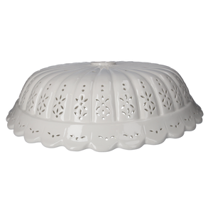 Abat-jour rond 42 cm en céramique blanche perforée