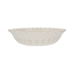 Abat-jour rond 42 cm en céramique blanche perforée