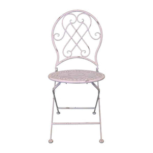 Set da Giardino in Ferro Bianco Anticato Shabby Chic