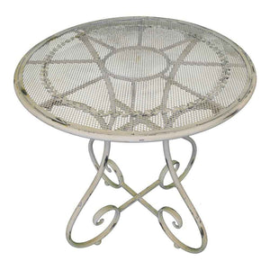 Set da Giardino in Ferro Bianco Anticato Shabby Chic