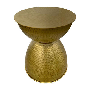 Mesa de centro Drum de metal dorado