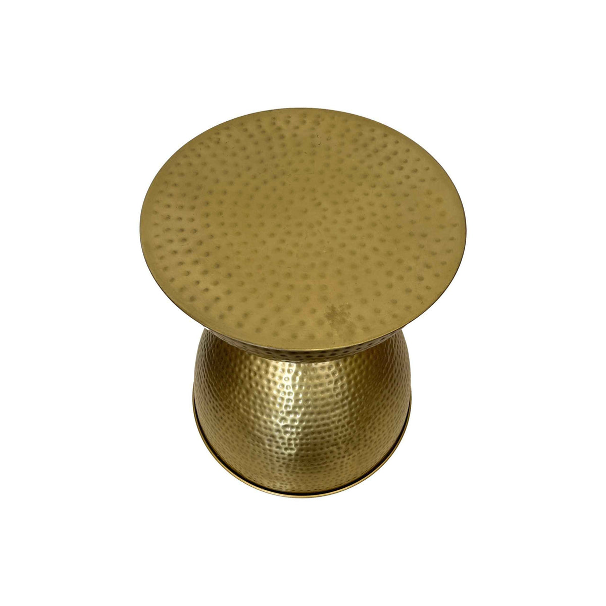Mesa de centro Drum de metal dorado